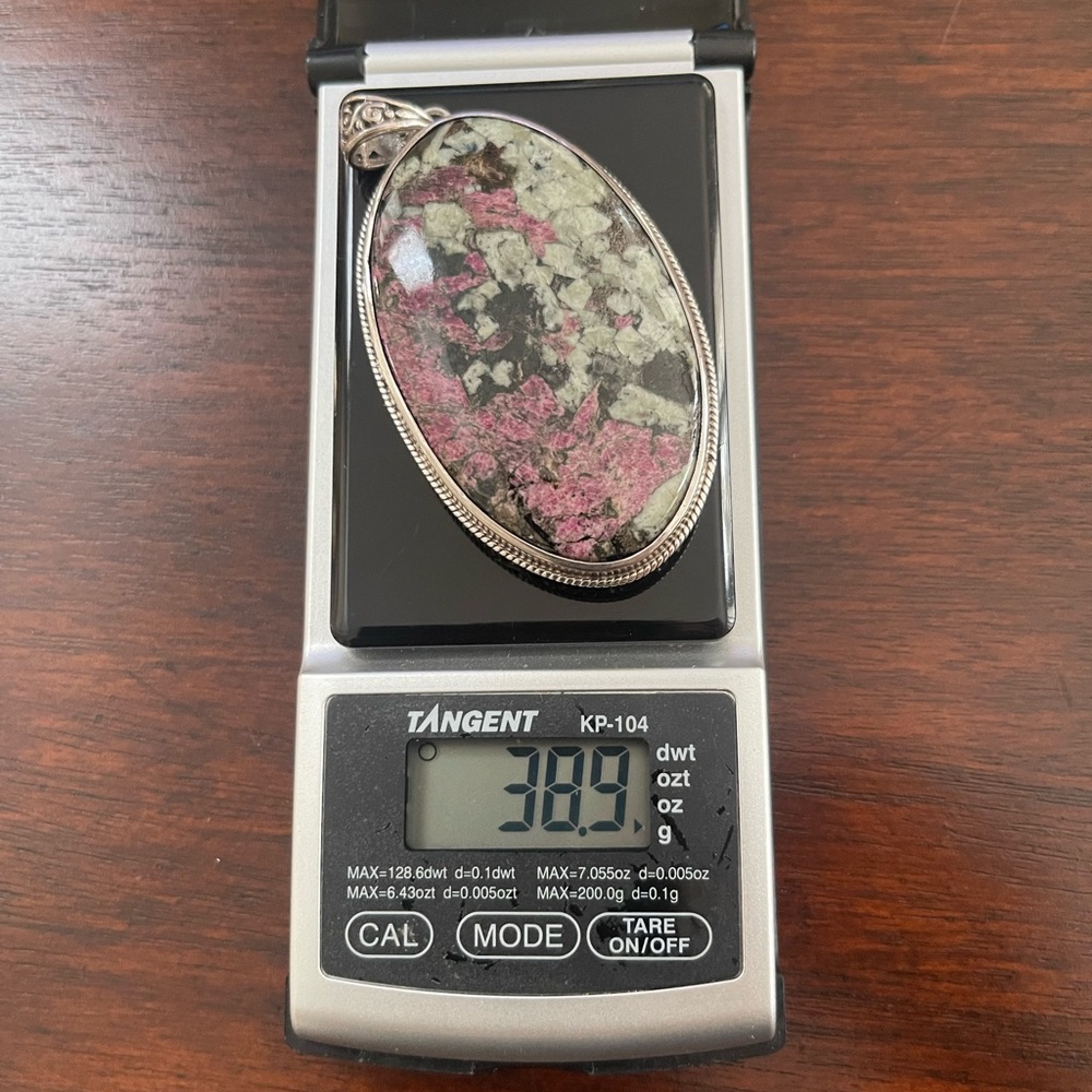 Natural Eudialyte Solid Sterling Silver Pendant A… - image 7